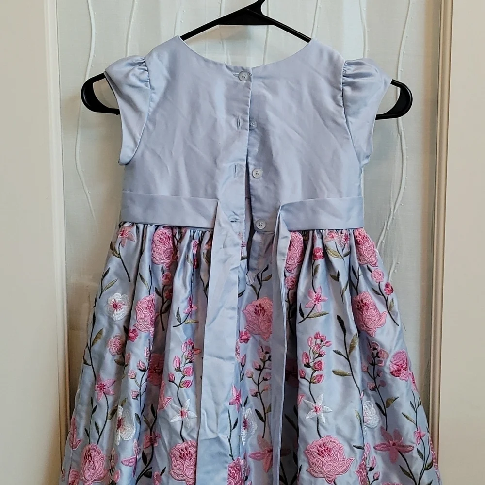 Laura Ashley Floral Embroidered Girls Dress - Picture 4 of 6